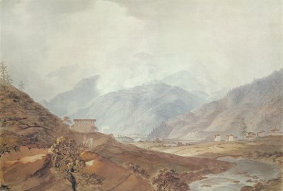 Bergszene in der Nähe von Thimphu, Bhutan, 1783 von Samuel Davis